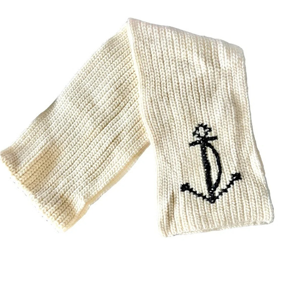 J. Crew NWOT Unisex Wool & Angora Nautical Scarf - Picture 1 of 10
